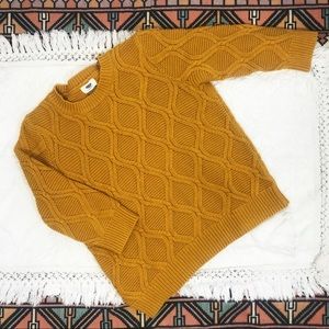 Old Navy mustard yellow chunky knit sweater